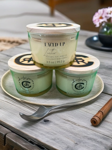 Laced Up Leather 8 oz Candle